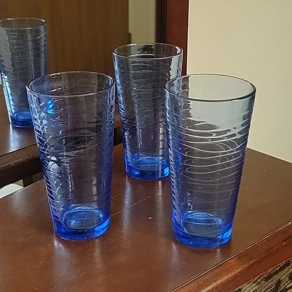 Libbey blue Sirrus set of 3 drinking glasses. Highly desirable. No call outs - Picture 6 of 7